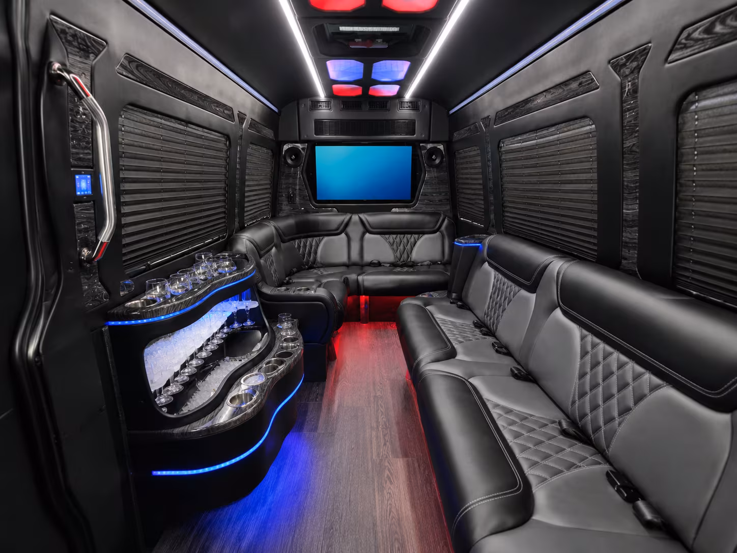 san leandro 30 passenger party bus interior