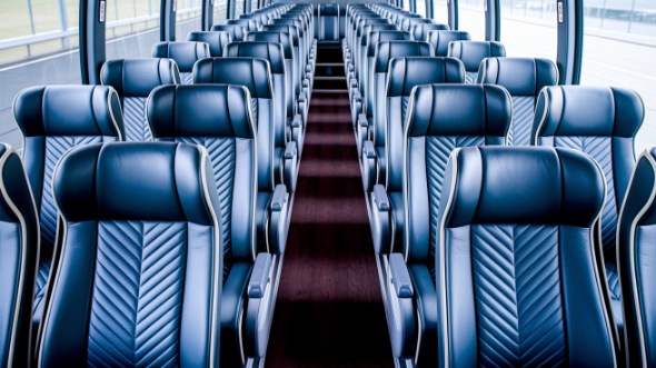 50 passenger charter bus inside san leandro