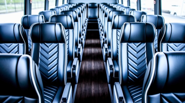 55 passenger charter bus inside san leandro