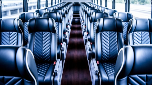 56 passenger charter bus inside san leandro